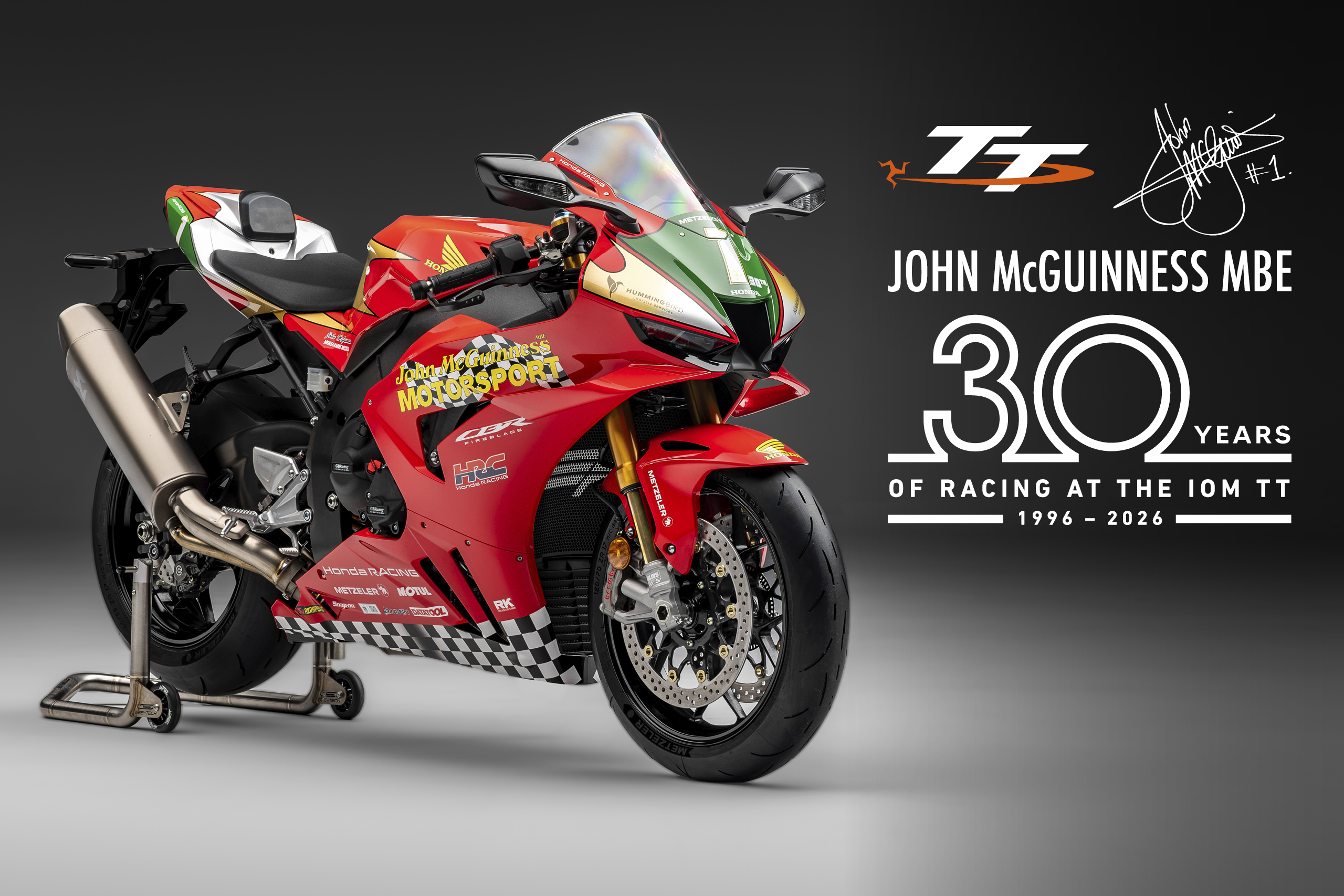 John McGuinness MBE 30th Anniversary TT Bike